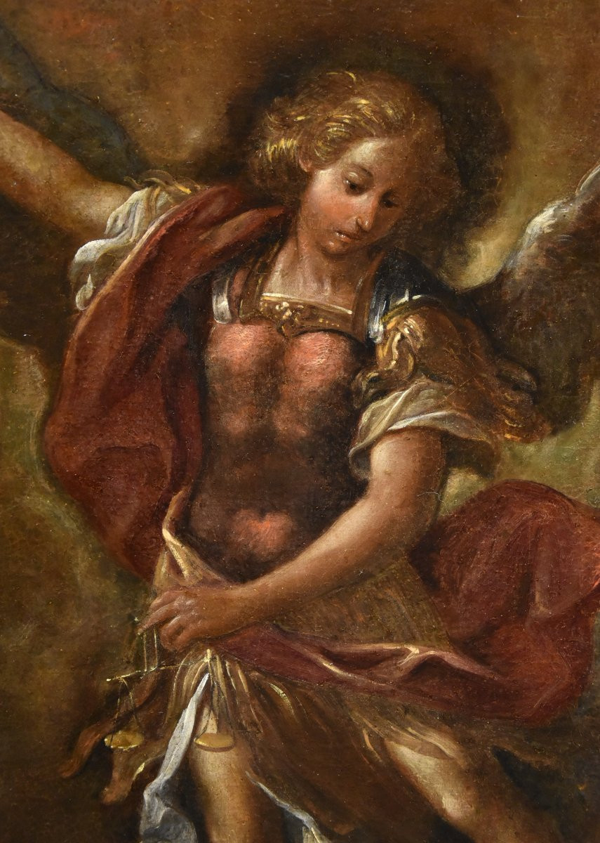 Saint Michel Archange victorieux, Peintre romain du XVIIe-XVIIIe siècle-photo-2