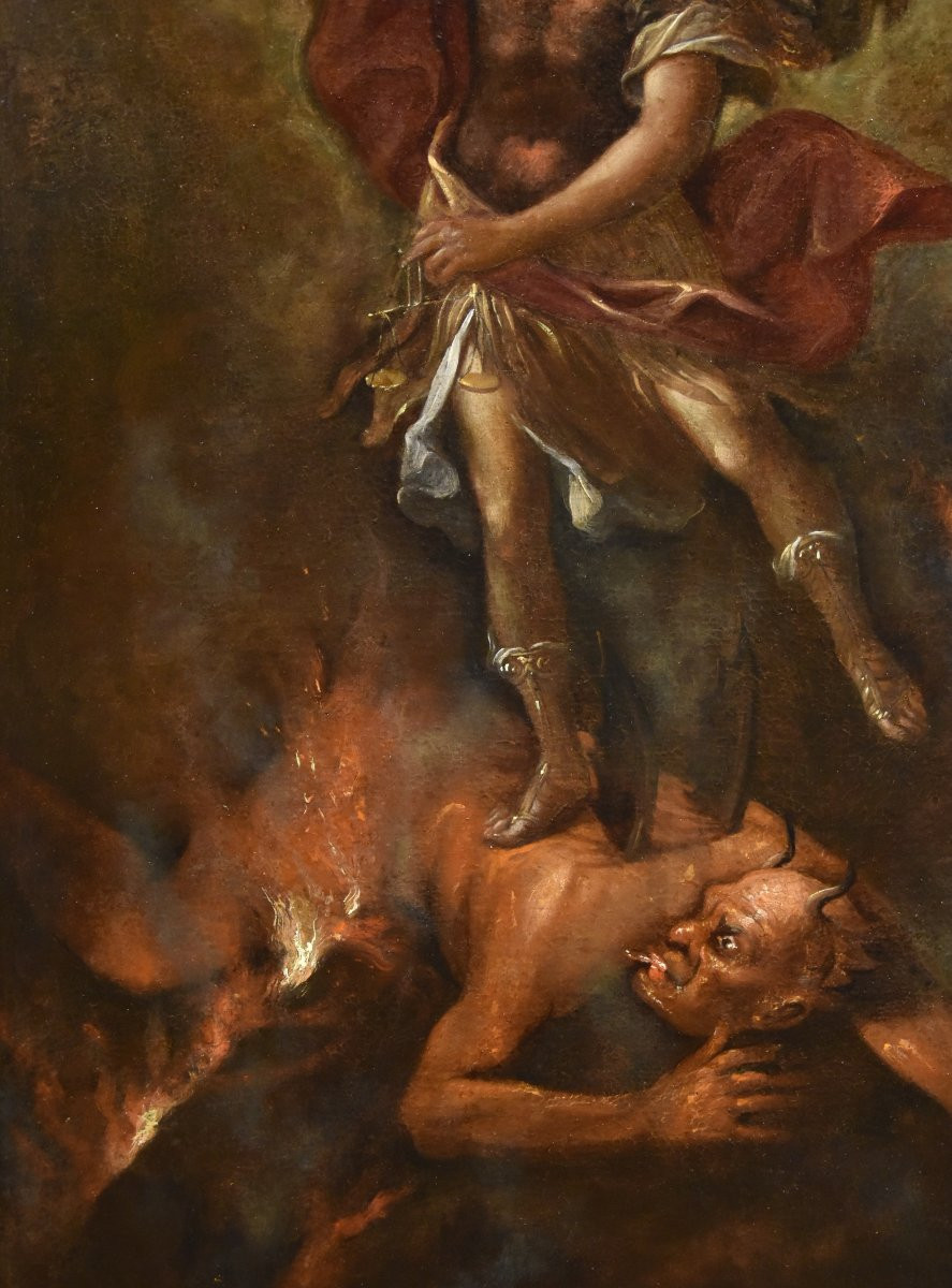 Saint Michel Archange victorieux, Peintre romain du XVIIe-XVIIIe siècle-photo-3