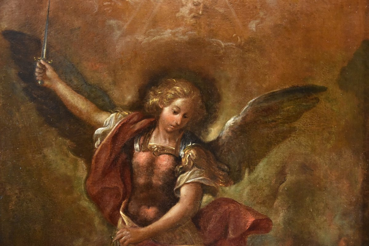 Saint Michel Archange victorieux, Peintre romain du XVIIe-XVIIIe siècle-photo-1