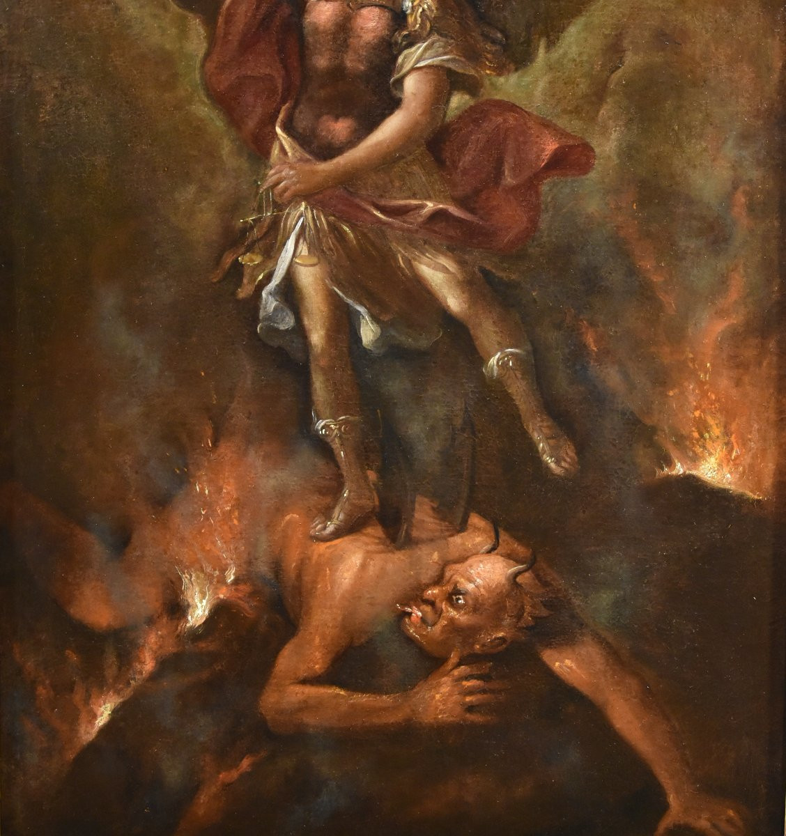 Saint Michel Archange victorieux, Peintre romain du XVIIe-XVIIIe siècle-photo-2