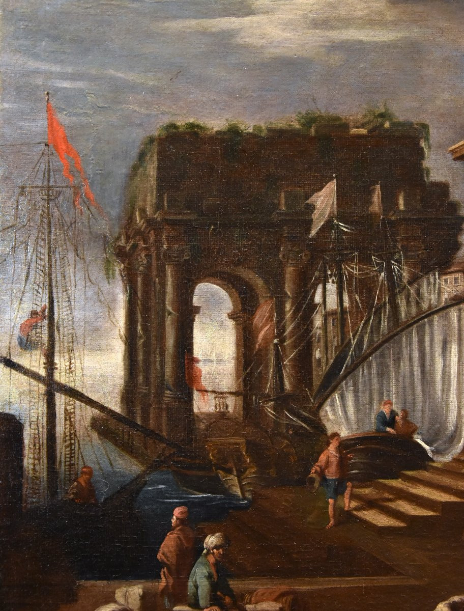 Vue fantastique avec port et caprice architectural, Alessandro Salucci (1590 - 1657) -photo-3
