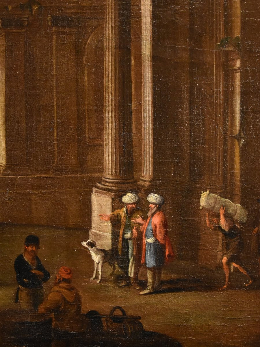 Vue fantastique avec port et caprice architectural, Alessandro Salucci (1590 - 1657) -photo-4