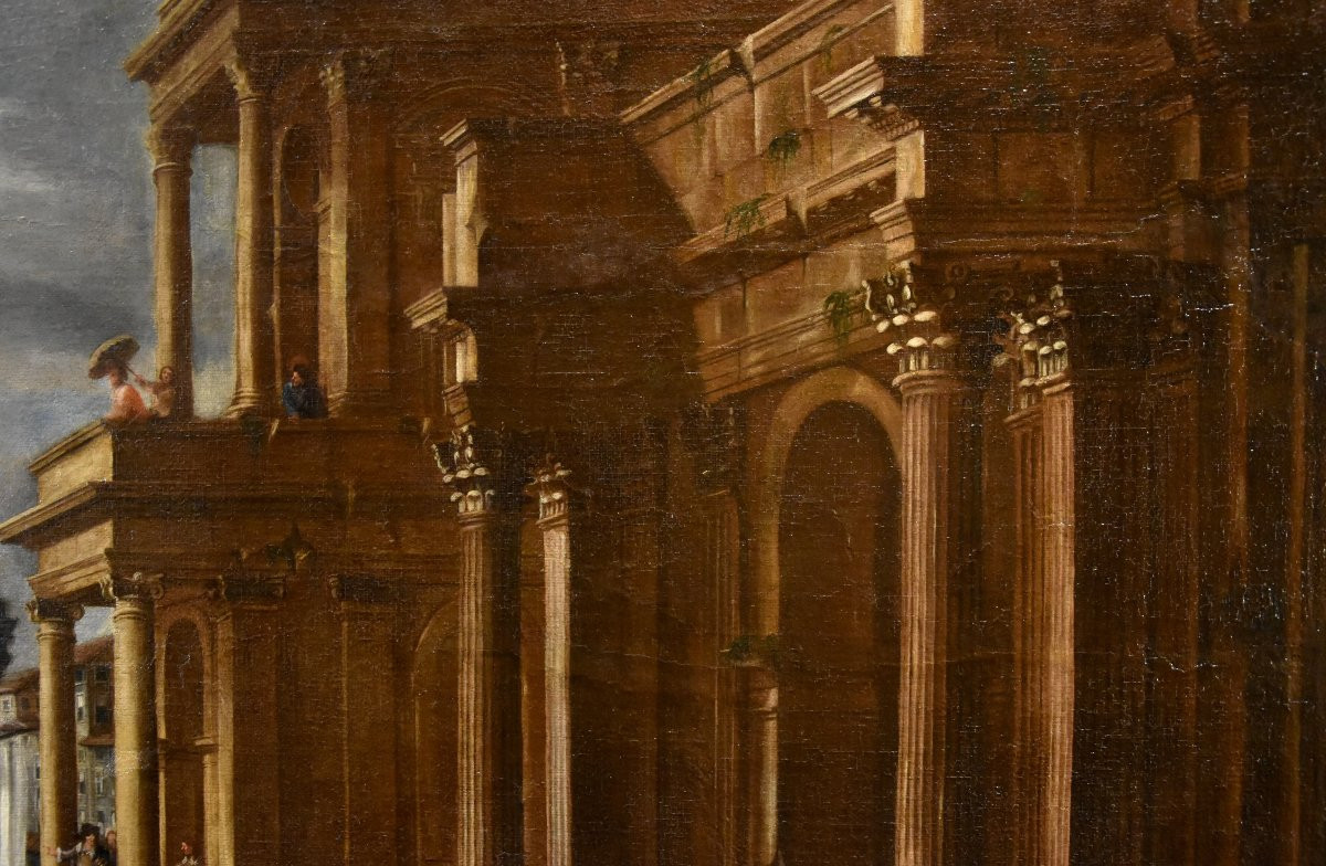 Vue fantastique avec port et caprice architectural, Alessandro Salucci (1590 - 1657) -photo-7