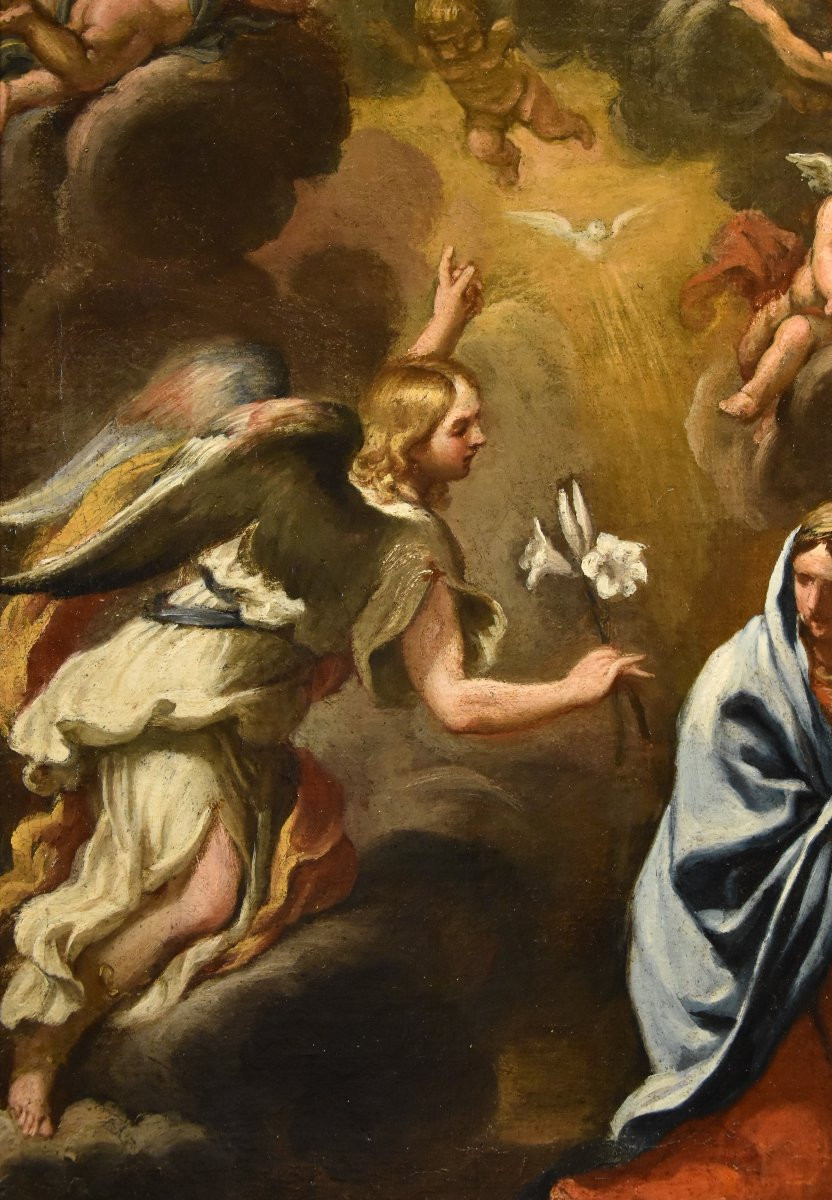 Annunciation With God The Father, Ciro Ferri (rome, 1634 – 1689) Attributed To-photo-3