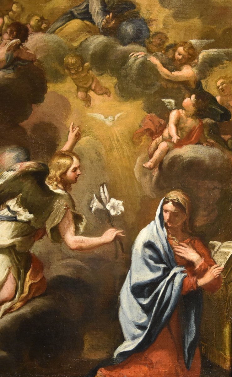 Annunciation With God The Father, Ciro Ferri (rome, 1634 – 1689) Attributed To-photo-4