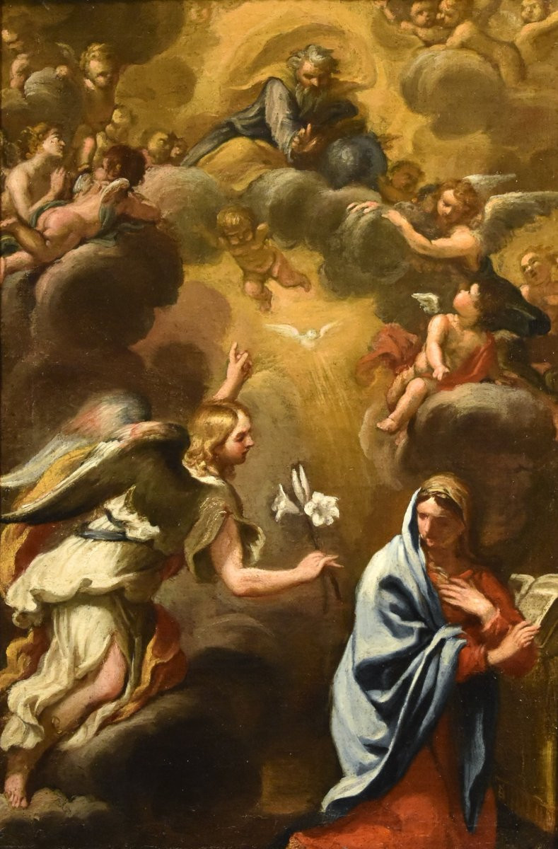 Annunciation With God The Father, Ciro Ferri (rome, 1634 – 1689) Attributed To-photo-7