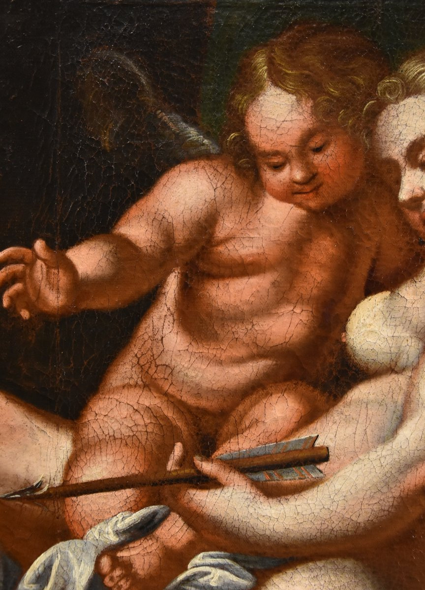 Vénus et Cupidon, Peintre vénitien du XVIIe-XVIIIe siècle-photo-3
