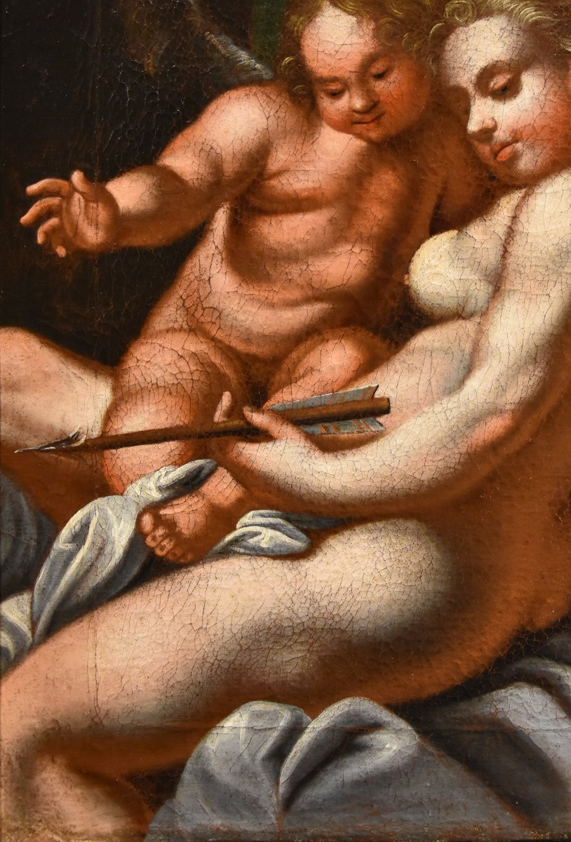 Vénus et Cupidon, Peintre vénitien du XVIIe-XVIIIe siècle-photo-1