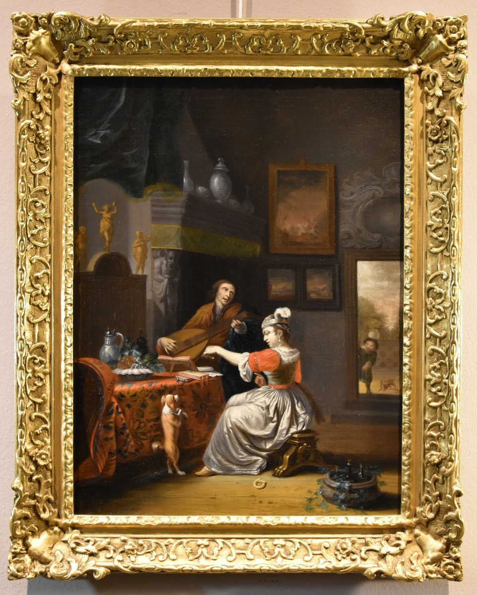 Le luthiste, Gabriel Metsu (Leyde, 1629 – Amsterdam, 1667) suiveur