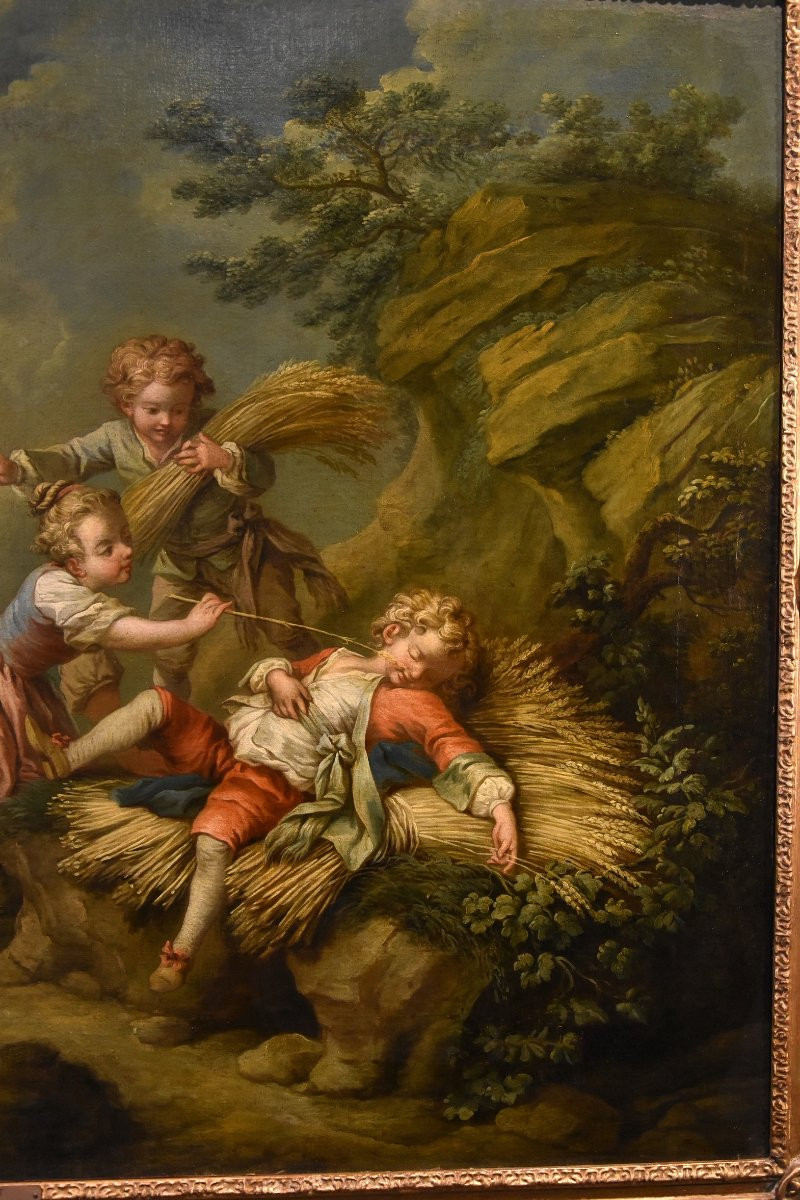 Jeu d'Enfants Comme Allégorie De l'Eté, Etienne Jeaurat (vermenton 1699 - Versailles 1789)-photo-4