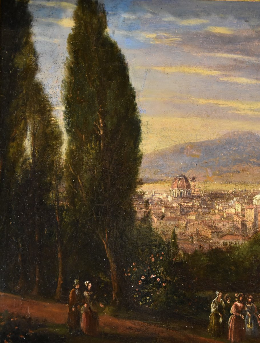 Vue panoramique de Florence, Peintre paysagiste du XVIIIe-XIXe siècle-photo-3