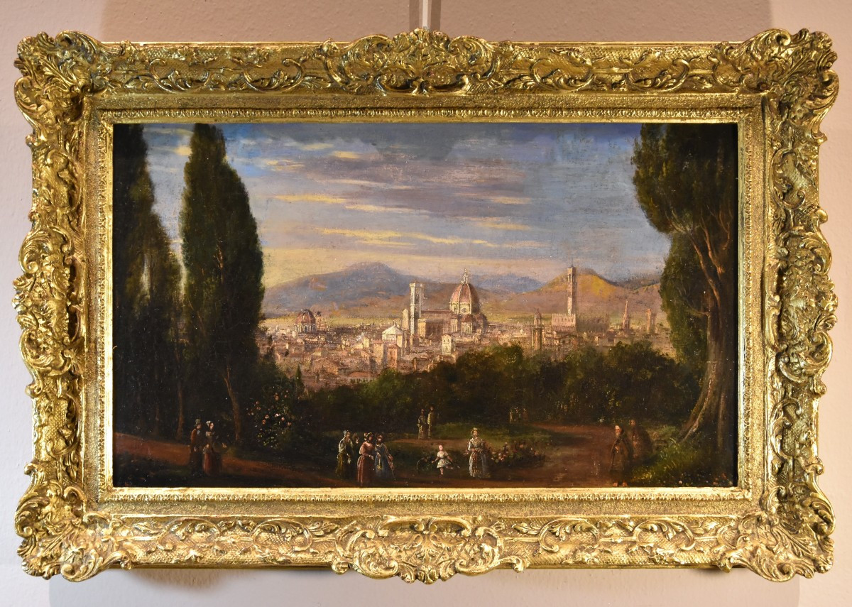 Vue panoramique de Florence, Peintre paysagiste du XVIIIe-XIXe siècle