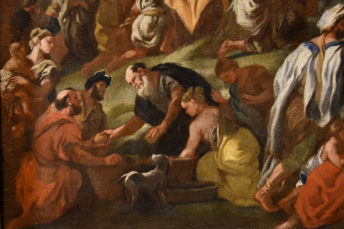 Multiplication Of The Loaves, Angelo Solimena (canale Di Serino 1629 - Barra, 1716)-photo-3