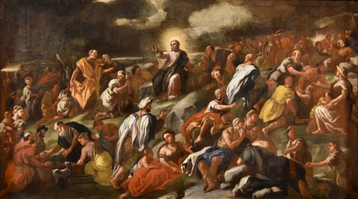 Multiplication Of The Loaves, Angelo Solimena (canale Di Serino 1629 - Barra, 1716)