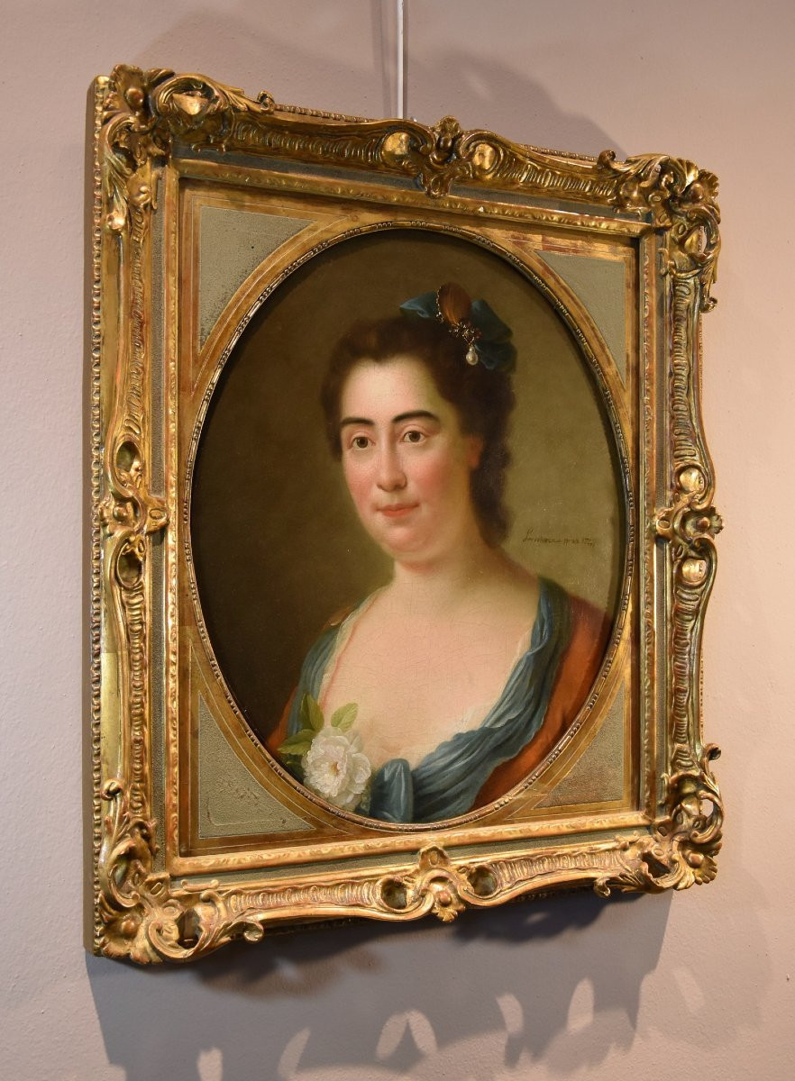 Jean-baptiste Perroneau (paris 1715 – Amsterdam 1783), Portrait d'Une Dame-photo-5
