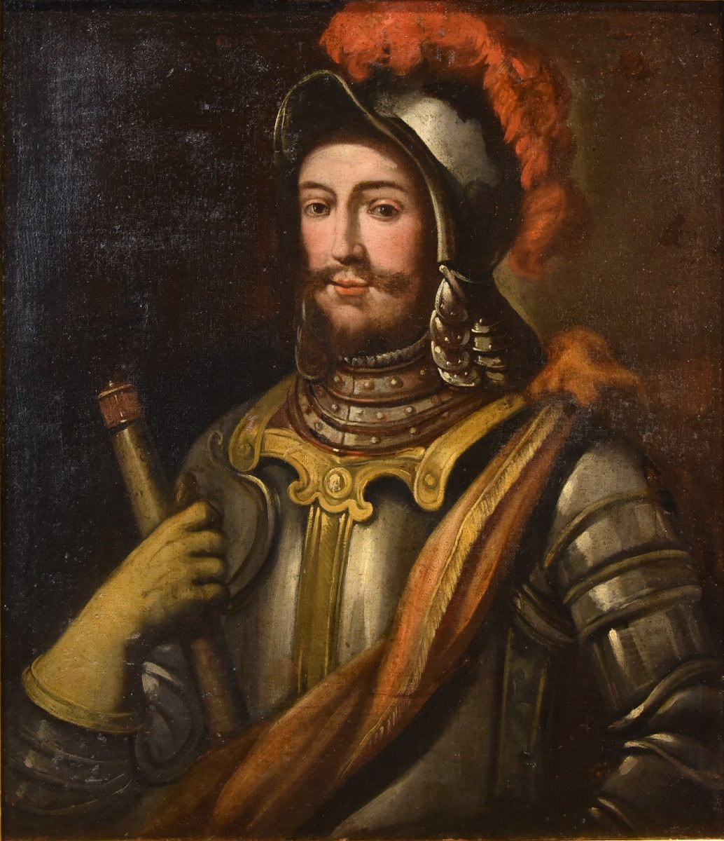Portrait d'Un Chevalier En Armure, Peintre Lombard Du XVIIe Siècle-photo-2