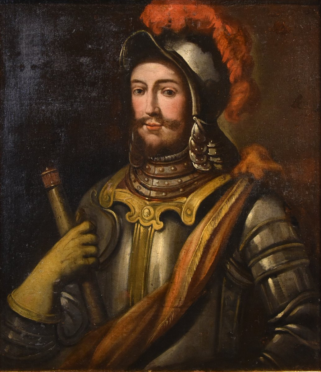 Portrait d'Un Chevalier En Armure, Peintre Lombard Du XVIIe Siècle-photo-3