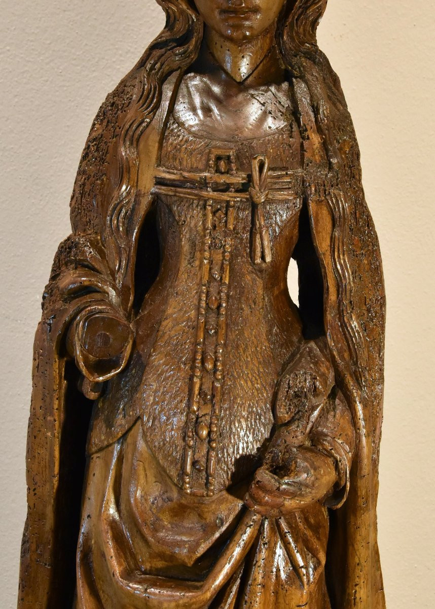 Wooden Sculpture, Saint Catherine, Lower Rhine, Circa 1480-photo-2