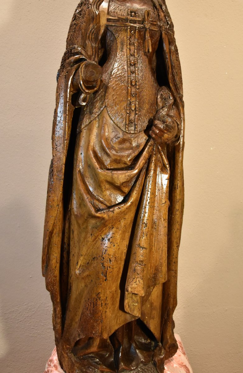 Wooden Sculpture, Saint Catherine, Lower Rhine, Circa 1480-photo-4