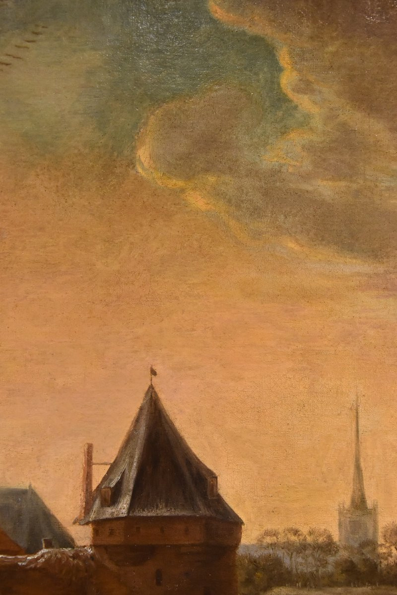Winter Landscape With Utrecht, Herman Saftleven (rotterdam 1609 - Utrecht 1685)-photo-3