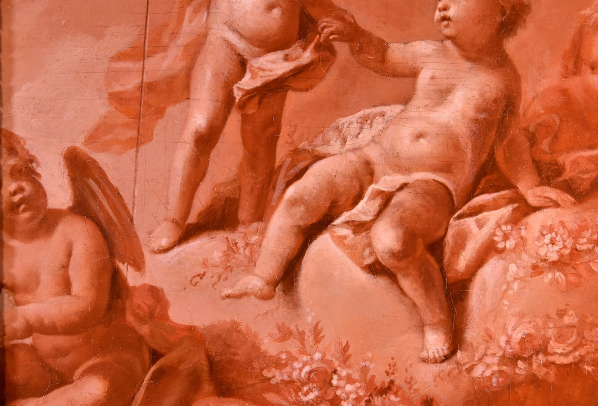 Francois Boucher (paris, 1703 - 1770) School Of, Playing Cherubs And Cupids-photo-5
