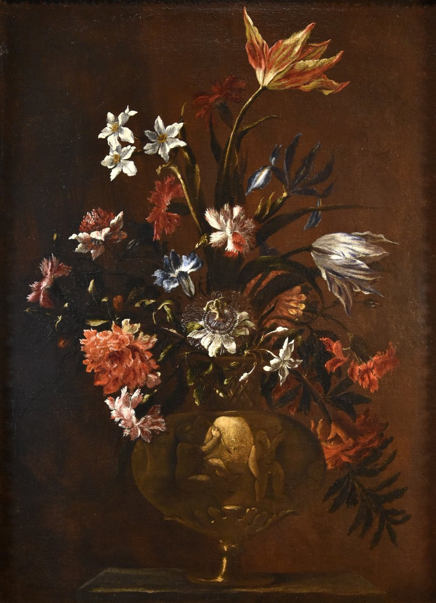 Paolo Porpora (naples, 1617 - Rome, 1673), Still Life With Vase Of Flowers-photo-5