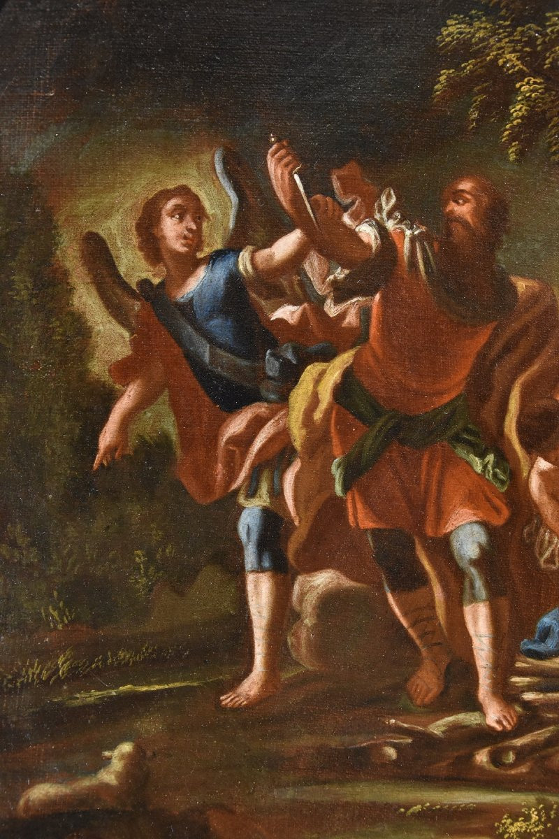 Hagar Et l'Ange/le Sacrifice d'Isaac, Maître Napolitain Du XVIIIe Siècle-photo-1