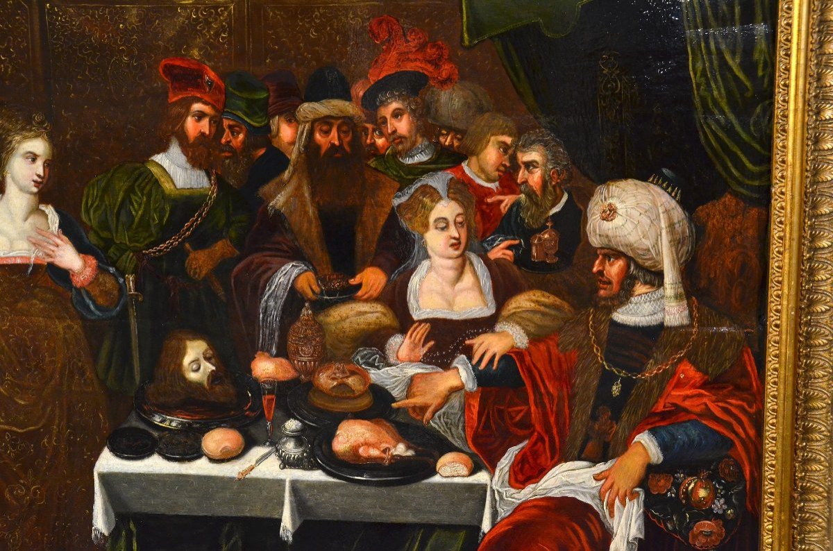 Le Festin d'Hérode, Gaspar Van Den Hoecke (anvers, 1585 - 1648)-photo-1