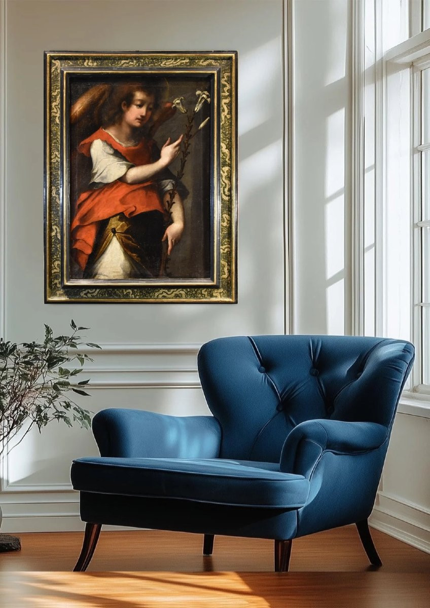 Ange de l'Annonciation, Peintre toscan du XVIIe siècle-photo-4