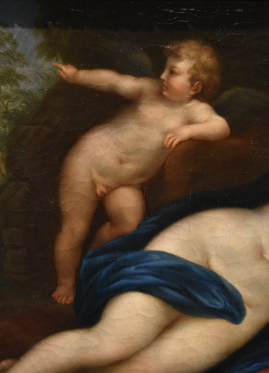 Vénus endormie avec Cupidon, Marcantonio Franceschini (Bologne 1648 - 1729) Atelier de-photo-1