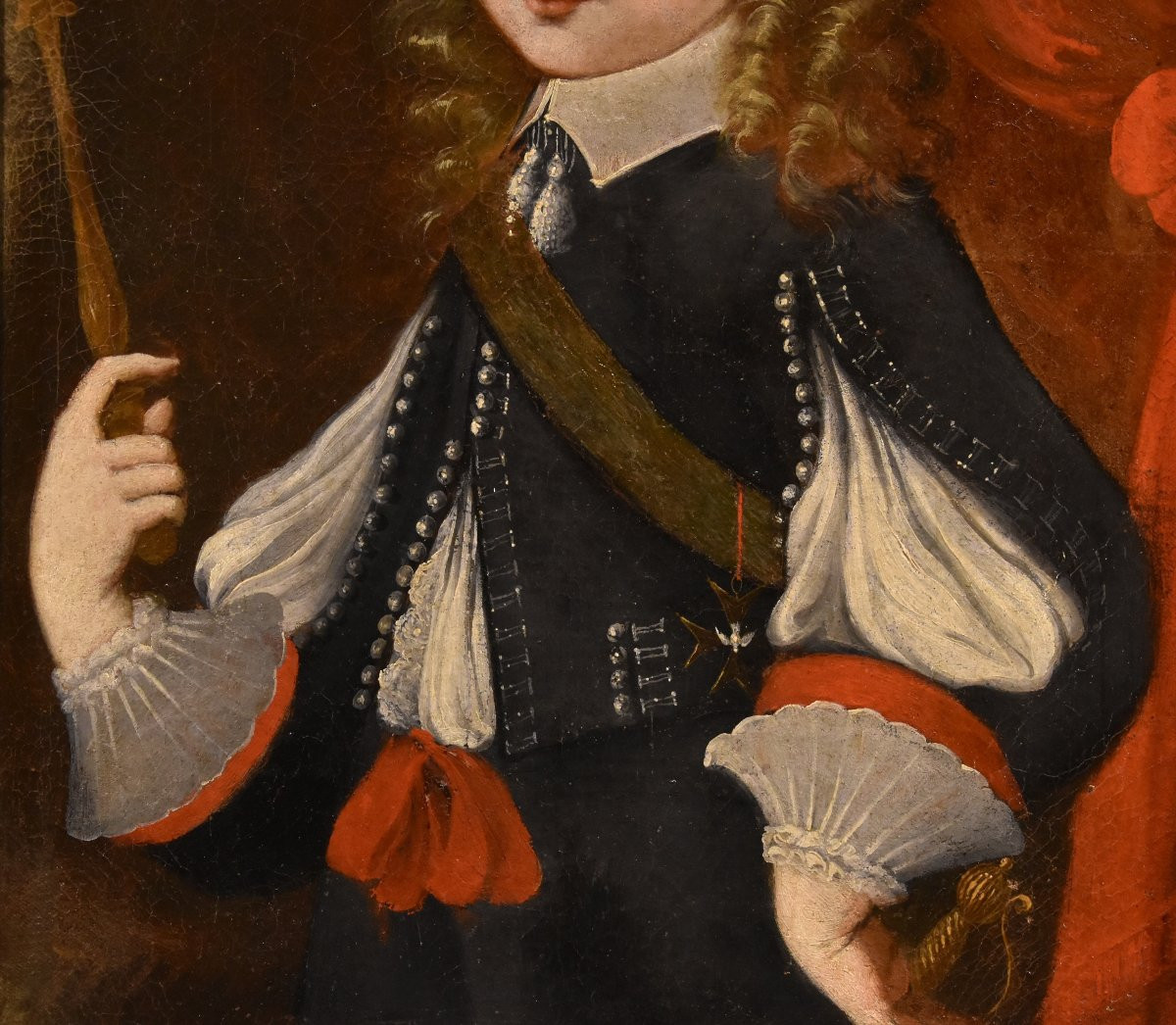 Portrait Of Louis XIV As A Child, French Painter 17th/18th Centuries-photo-2