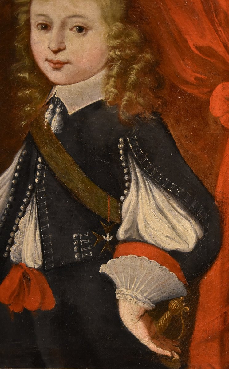 Portrait Of Louis XIV As A Child, French Painter 17th/18th Centuries-photo-3