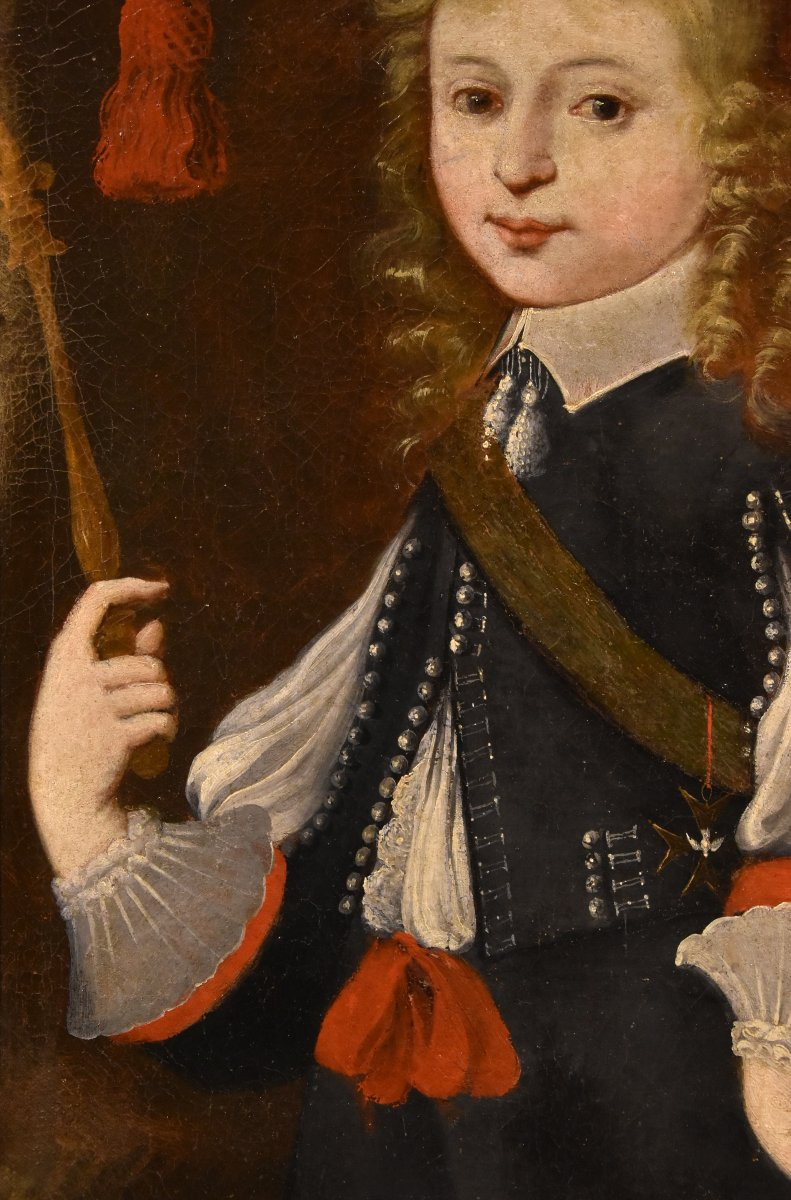 Portrait Of Louis XIV As A Child, French Painter 17th/18th Centuries-photo-4