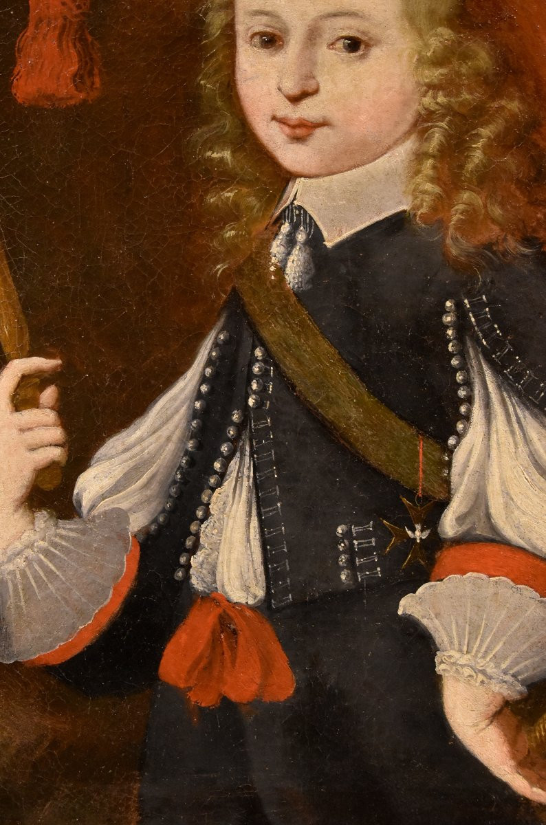 Portrait Of Louis XIV As A Child, French Painter 17th/18th Centuries-photo-6