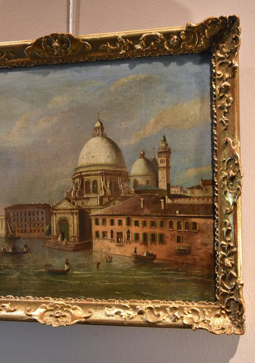 Giacomo Guardi (Venise, 1764 – 1835) suiveur, Venise avec la basilique Santa Maria della Salute-photo-3