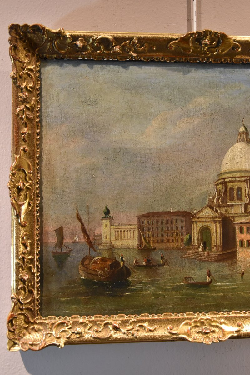 Giacomo Guardi (Venise, 1764 – 1835) suiveur, Venise avec la basilique Santa Maria della Salute-photo-4