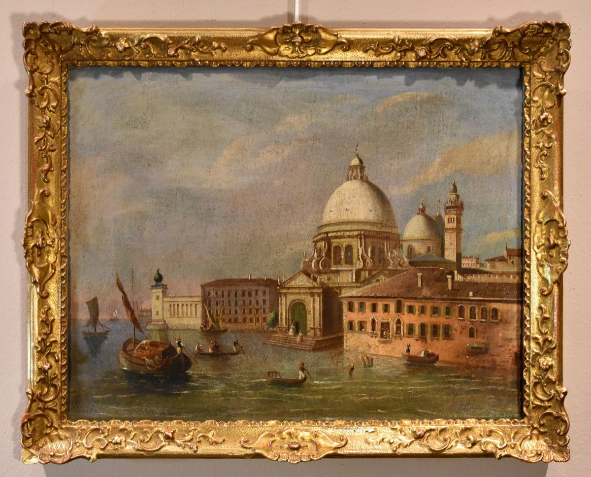 Giacomo Guardi (Venise, 1764 – 1835) suiveur, Venise avec la basilique Santa Maria della Salute
