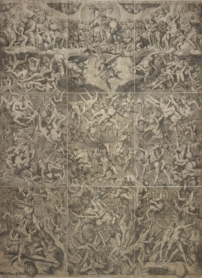 Saint Michel archange chassant les anges rebelles, École romaine XVIIe/XVIIIe siècle-photo-7