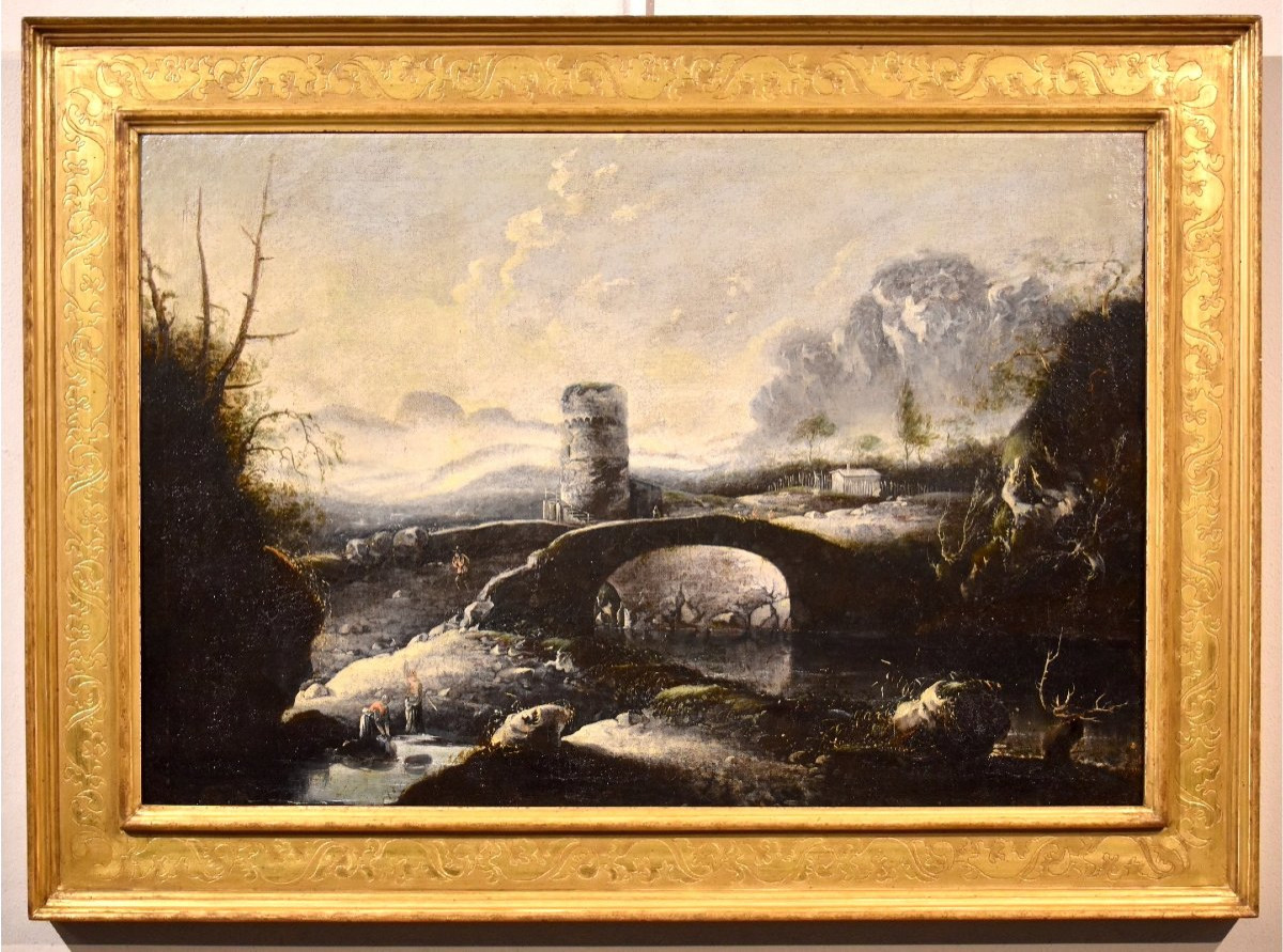 Fantastic Winter Landscape With Bridge, Hans De Jode (the Hague 1630 - Vienna 1663)-photo-2
