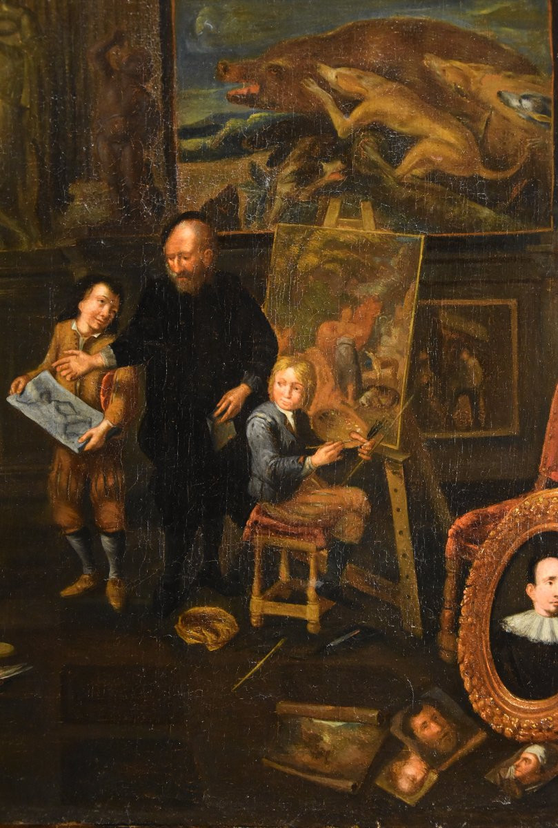 L'atelier de l'artiste, Gerard Thomas (Anvers 1663-1720) Attribuable-photo-3