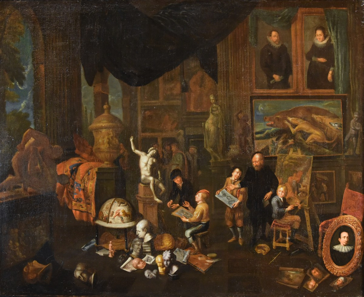 L'atelier de l'artiste, Gerard Thomas (Anvers 1663-1720) Attribuable