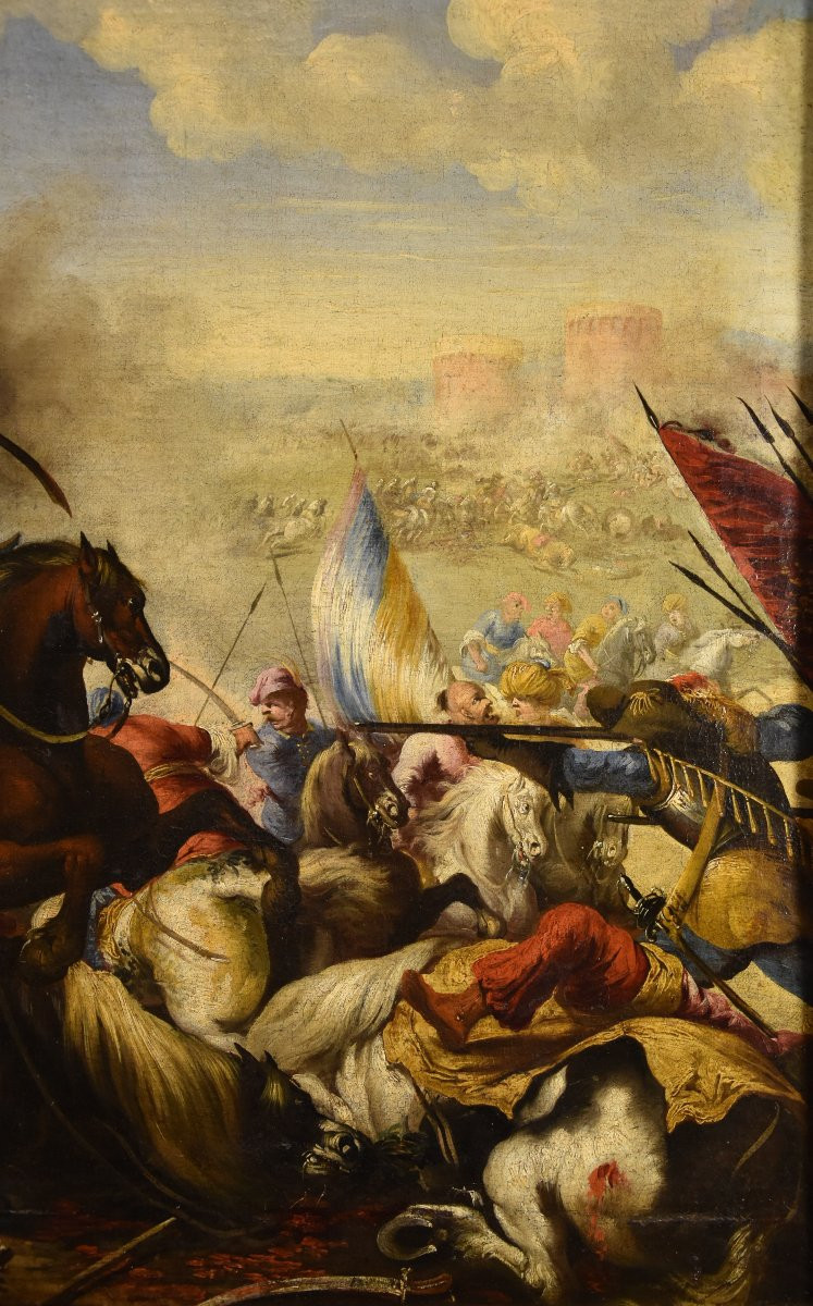 Bataille entre les cavaleries chrétienne et turque, Marzio Masturzo (Naples/Rome, XVIIe siècle)-photo-1