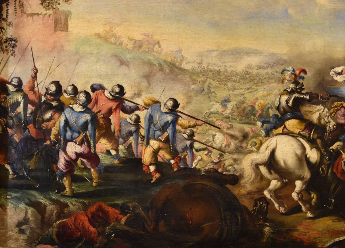 Bataille entre les cavaleries chrétienne et turque, Marzio Masturzo (Naples/Rome, XVIIe siècle)-photo-5