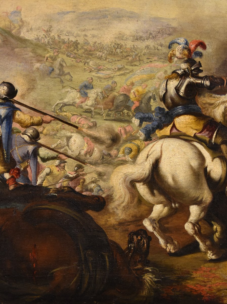 Bataille entre les cavaleries chrétienne et turque, Marzio Masturzo (Naples/Rome, XVIIe siècle)-photo-6