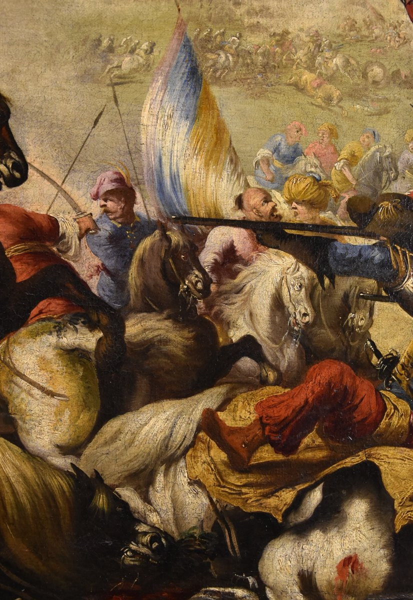 Bataille entre les cavaleries chrétienne et turque, Marzio Masturzo (Naples/Rome, XVIIe siècle)-photo-7