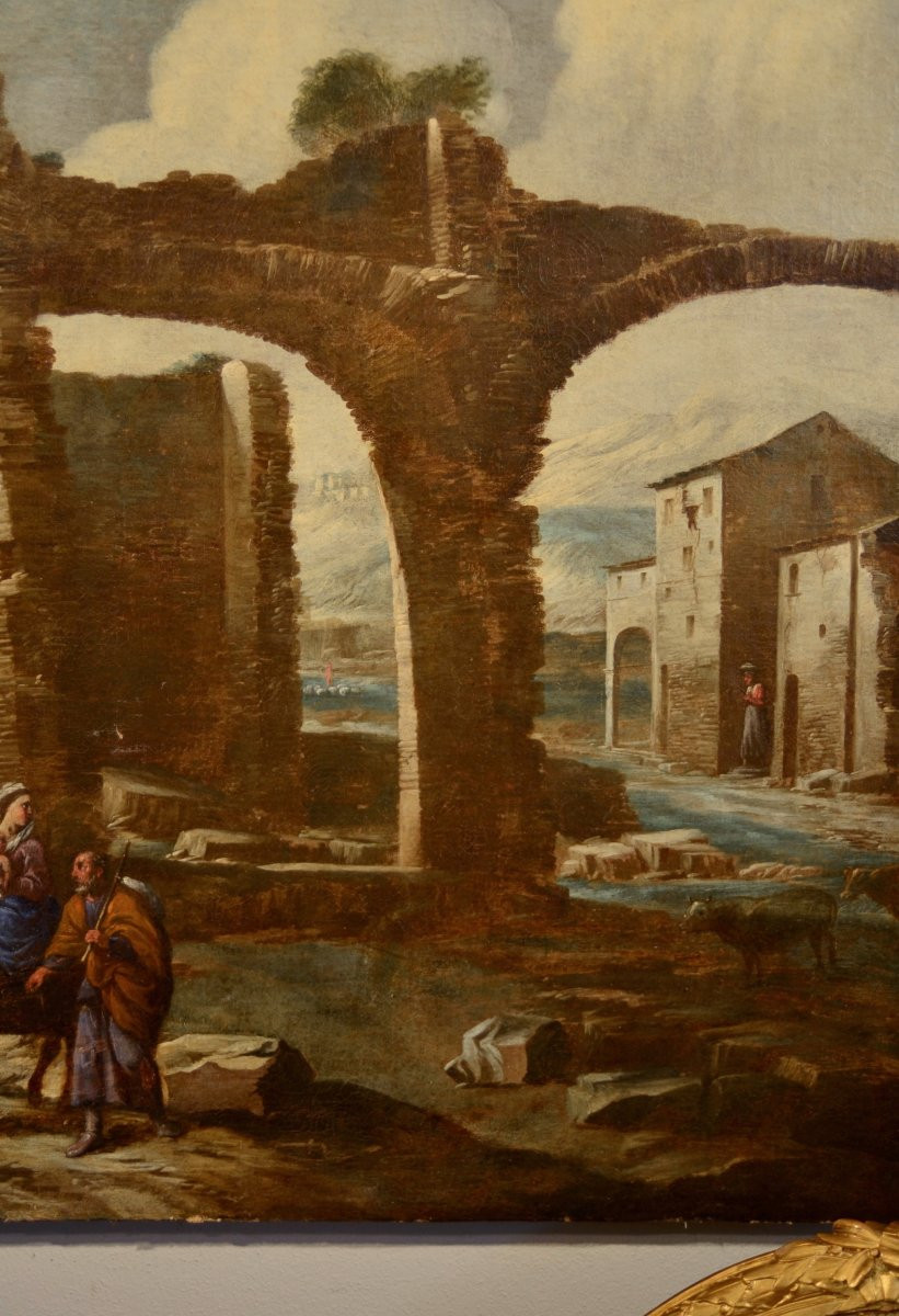 Antonio Travi (genoa 1608 - Genoa 1665), Landscape With Ruins And Biblical Scene-photo-4