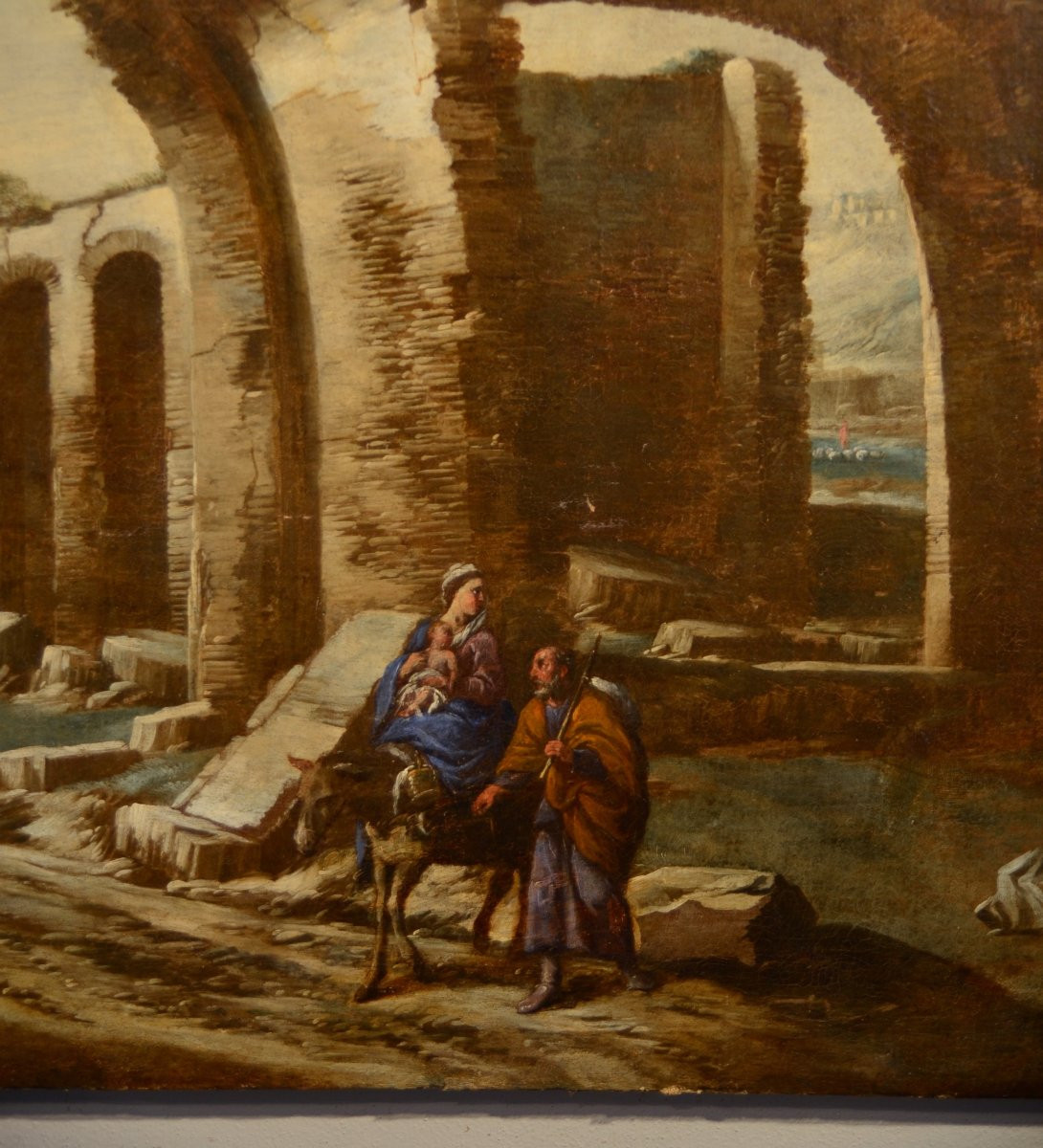 Antonio Travi (genoa 1608 - Genoa 1665), Landscape With Ruins And Biblical Scene-photo-2