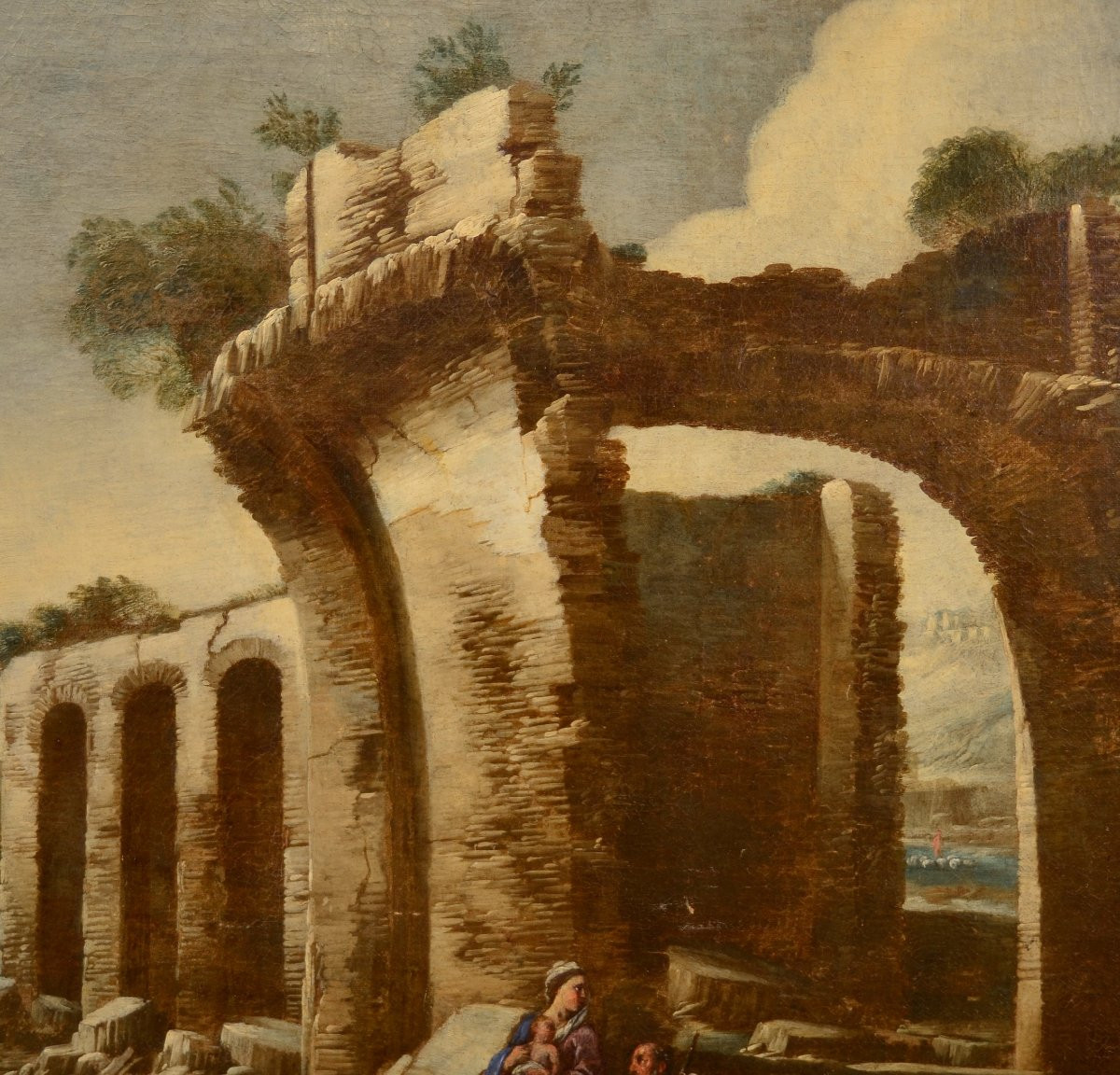 Antonio Travi (genoa 1608 - Genoa 1665), Landscape With Ruins And Biblical Scene-photo-3