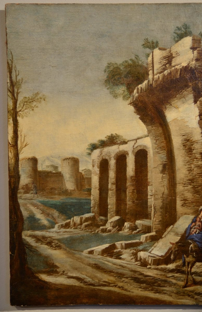 Antonio Travi (genoa 1608 - Genoa 1665), Landscape With Ruins And Biblical Scene-photo-5