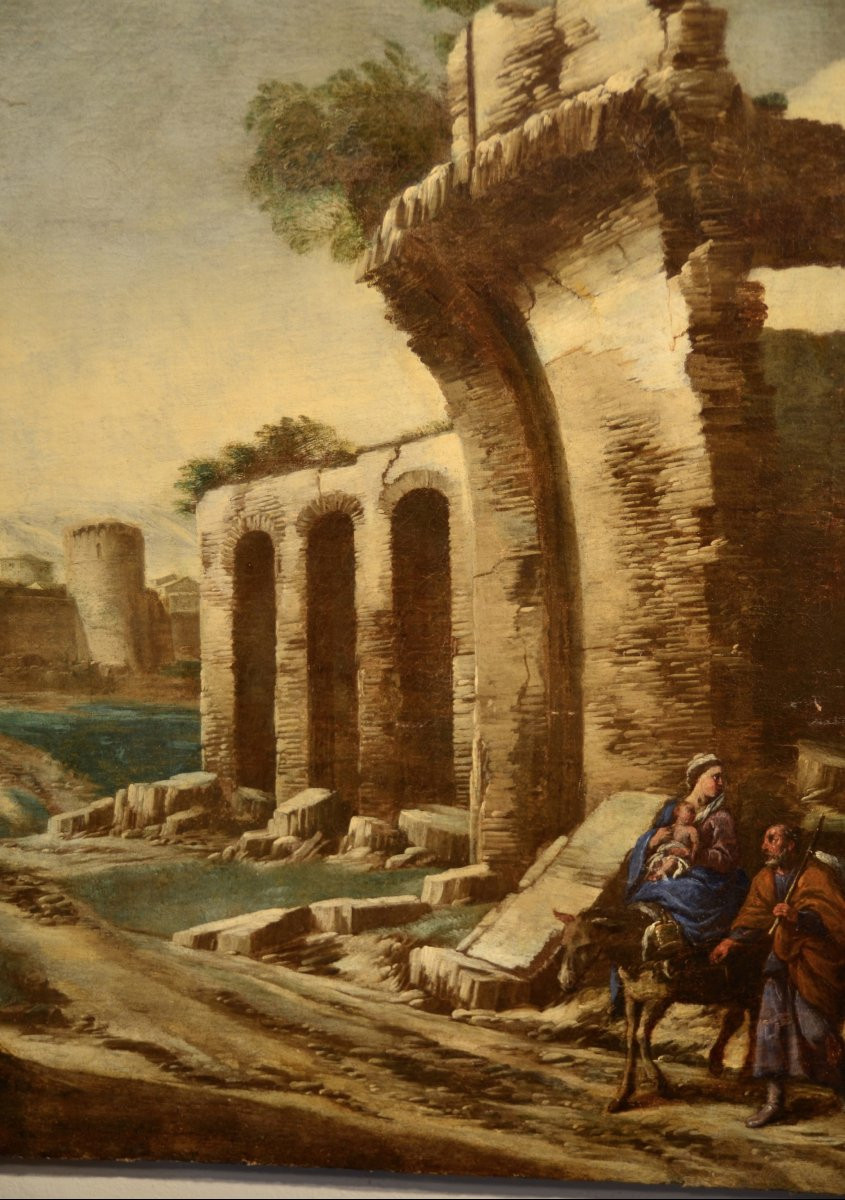 Antonio Travi (genoa 1608 - Genoa 1665), Landscape With Ruins And Biblical Scene-photo-6